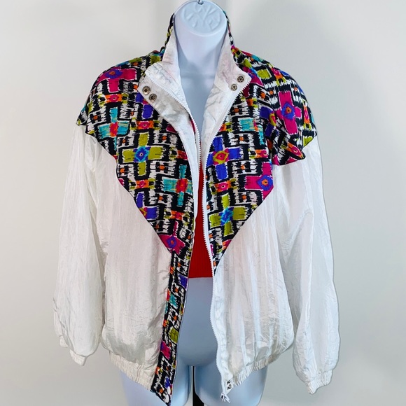 Vintage Colorful Print Windbreaker Jacket Size M - Picture 1 of 12
